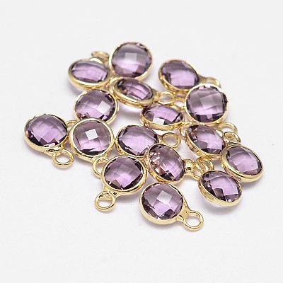 Glass Flat Round Charm KK-L091-M-1