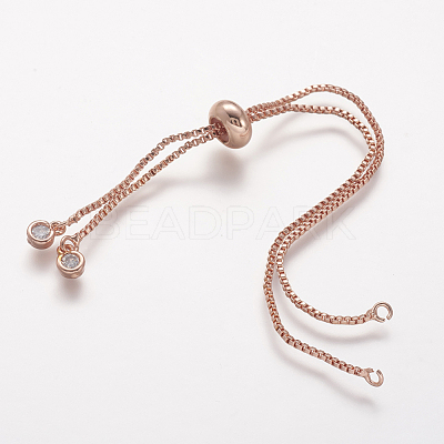 Rack Plating Brass Chain Bracelet Making X-KK-A142-017RG-1