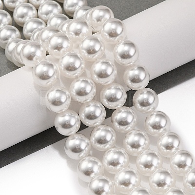 Baking Paint Pearlized Glass Pearl Round Bead Strands PEAR-H019-02D-04-1