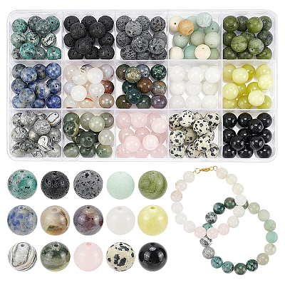 180Pcs 15 Styles Natural Mixed Gemstone Beads Sets G-NB0005-17-1