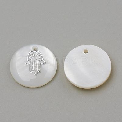 Freshwater Shell Pendants SHEL-Q010-002P-1