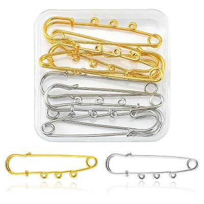 8Pcs 2 Colors Stainless Steel Safety Pins STAS-YW0001-38-1
