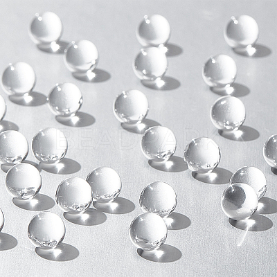 100Pcs Natural Quartz Sphere Beads G-NB0005-51A-1