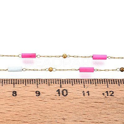 Handmade Seed Beads Column Link Chains CHS-T006-29G-1