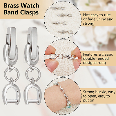 6Pcs Brass Watch Band Clasps DIY-BC0013-44A-P-1