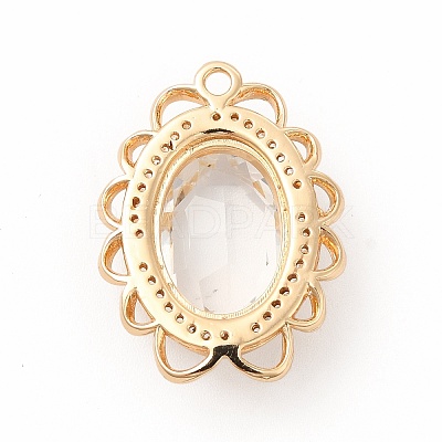 Brass with K9 Glass Charms KK-B071-16G-06-1