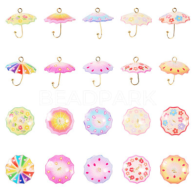20Pcs 10 Styles Acrylic Pendants MACR-TA0002-20-1