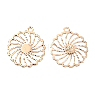 Long-Lasting Plated Brass Filigree Pendant Rhinestone Setting KK-K336-28KCG-1