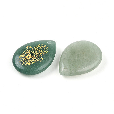 Natural Green Aventurine Pendants G-N345-05C-1