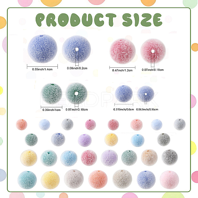 30Pcs Flocky Opaque Acrylic Beads OACR-YW0004-38A-1