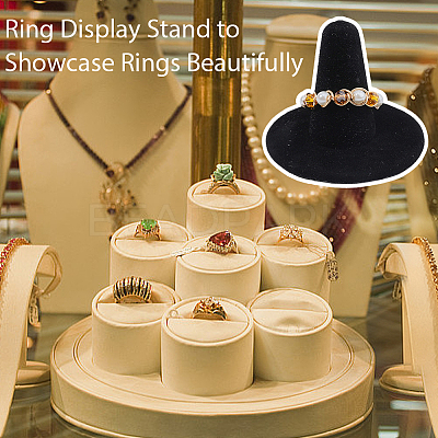 Felt & Paper Cone Jewely Ring Display Stands ODIS-WH20003-11-1