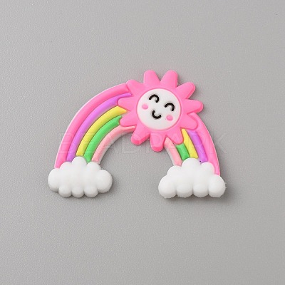 PVC Plastic Cabochons SIL-WH0019-15E-1