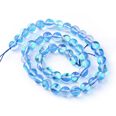 Synthetic Moonstone Beads Strands X-G-R375-8mm-B11-1