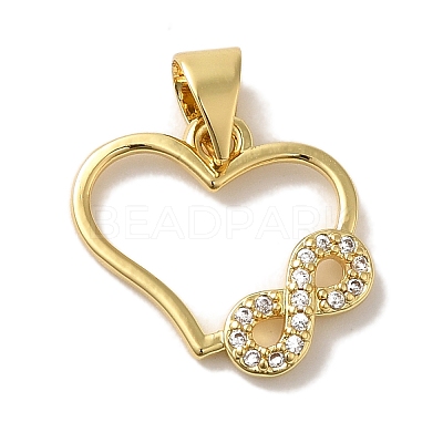 Rack Plating Brass Micro Pave Cubic Zirconia Pendant KK-U027-22G-1