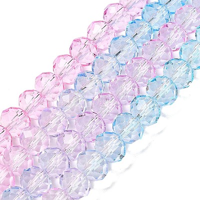 Transparent Painted Glass Beads Strands X-DGLA-A034-T6mm-A22-1