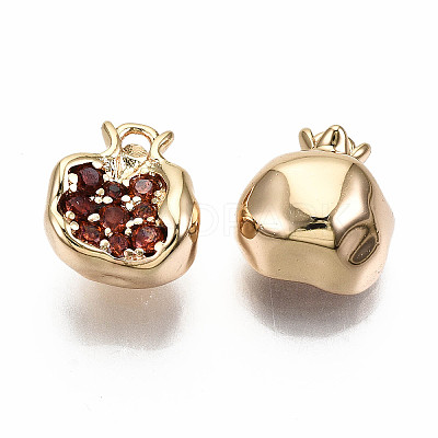 Brass Micro Pave Chocolate Cubic Zirconia Charms X-KK-S360-047-NF-1