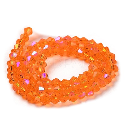 Transparent Electroplate Glass Beads Strands GLAA-F029-3mm-D11-1