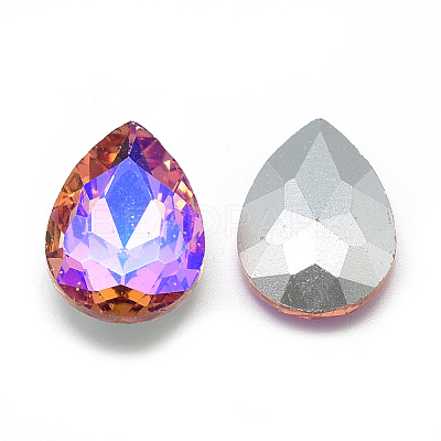 Pointed Back Glass Rhinestone Cabochons RGLA-T017-13x18mm-04-1