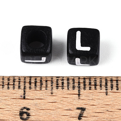 Initial Acrylic Horizontal Hole Beads OACR-ZX006-35L-1