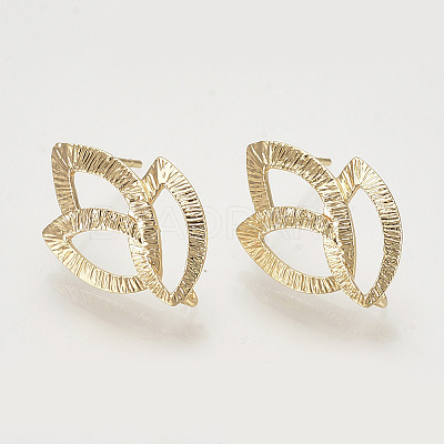Brass Ear Stud Findings X-KK-T027-99G-1