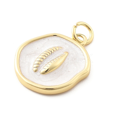Ocean Theme Brass Enamel Pendants KK-Q029-01G-G-1