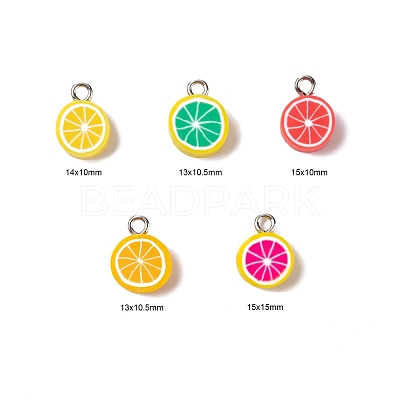 125Pcs 5 Style Handmade Polymer Clay Charms CLAY-LS0001-02-1