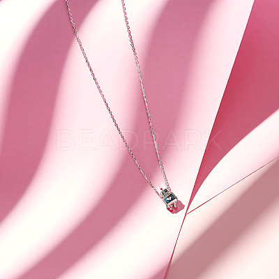 SHEGRACE Rhodium Plated 925 Sterling Silver Pendant Necklaces JN977A-1
