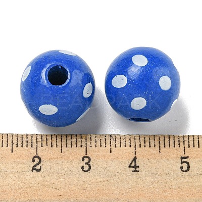 Printed Wood European Beads WOOD-G022-18G-1