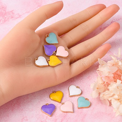 10Pcs 5 Colors Alloy Enamel Pendants ENAM-YW0002-07-1