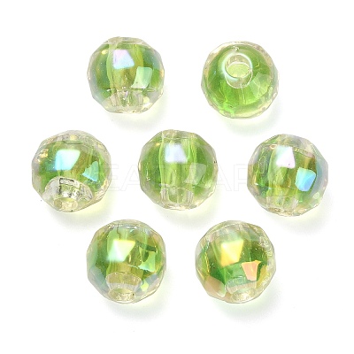 UV Plating Transparent Acrylic European Beads OACR-F004-03B-1