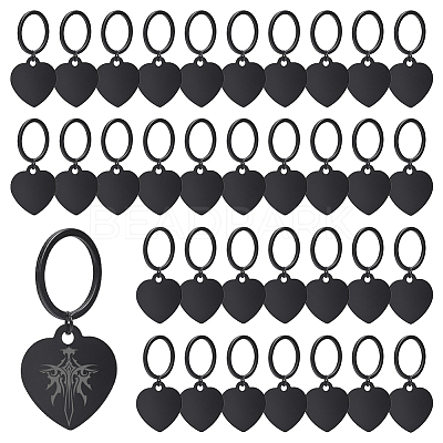 40Pcs Heart Aluminum Pendants KEYC-NB00037-1