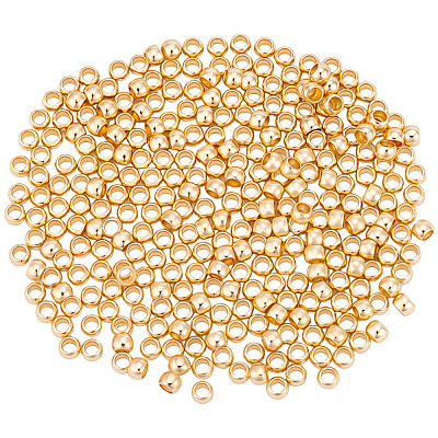 3Bags Brass Crimp Beads KK-BBC0026-09B-1