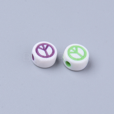 Opaque White Acrylic Beads X-MACR-S273-42-1