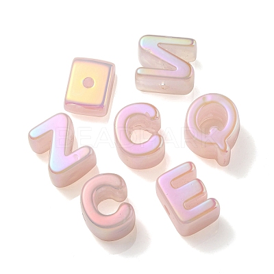 Opaque Rainbow Iridescent Acrylic Beads OACR-P010-23G-1