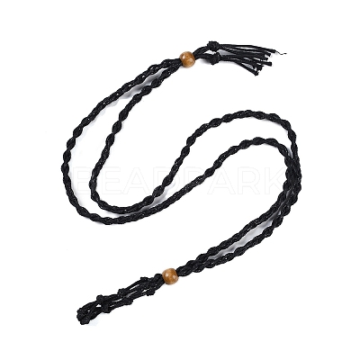 Braided Waxed Cord Empty Macrame Pouch Slider Necklace Making FIND-C061-01J-1