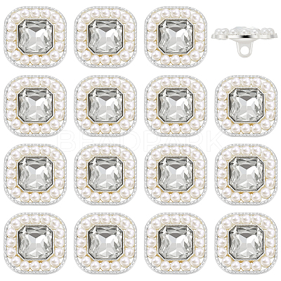16Pcs 1-Hole Alloy Shank Buttons BUTT-FG0001-30-1