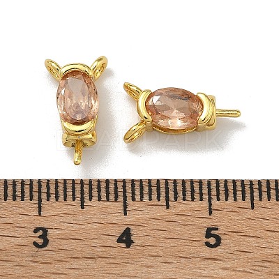 Brass Pave Single Cubic Zirconia Peg Bails Pin Charms KK-D226-01G-06-1