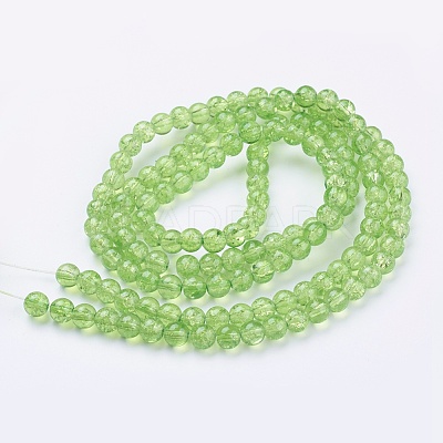 Spray Painted Crackle Glass Beads Strands CCG-Q001-6mm-11-1