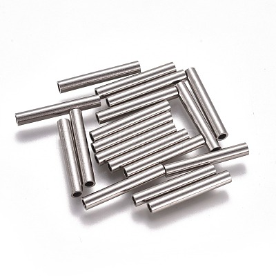 Non-Tarnish 304 Stainless Steel Tube Beads STAS-F224-01P-F-1