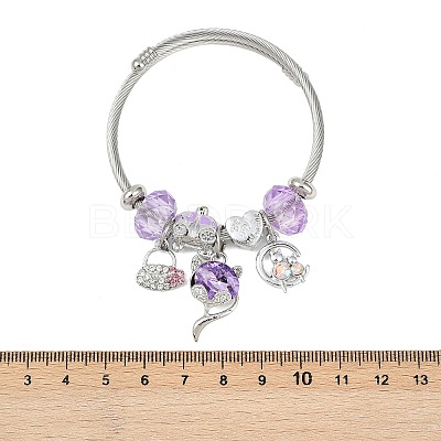 Non-Tarnish 201 Stainless Steel European Bracelet OQ8559-8-1