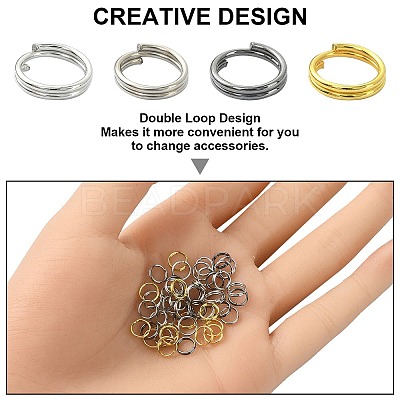 600Pcs 4 Colors Iron Split Rings IFIN-YW0003-35-1