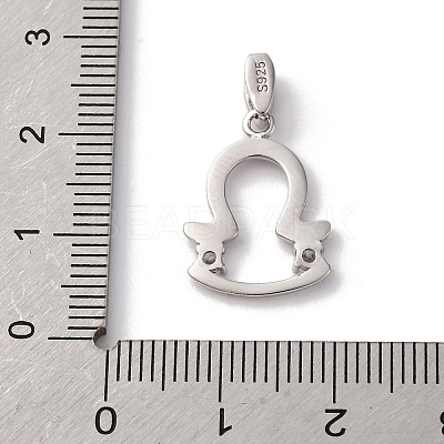 925 Sterling Silver Micro Pave Clear Cubic Zirconia Pendants STER-H117-01P-07-1