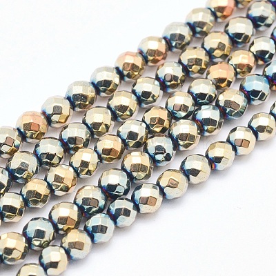 Electroplate Non-magnetic Synthetic Hematite Beads Strands G-L486-F-19-1