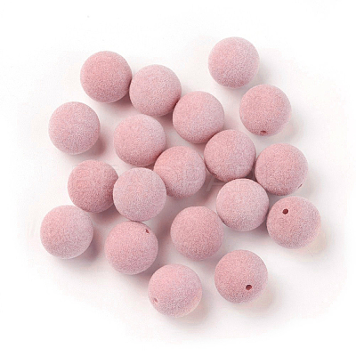 Flocky Acrylic Beads OACR-I001-8mm-L05-1