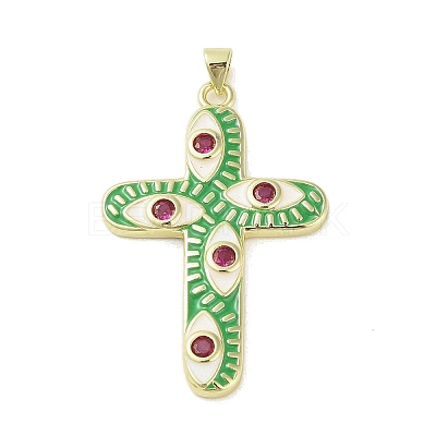 Golden Brass Enamel Pendants KK-A209-29G-1