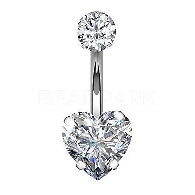 Clear Cubic Zirconia Belly Button Rings WG9960A-26-1