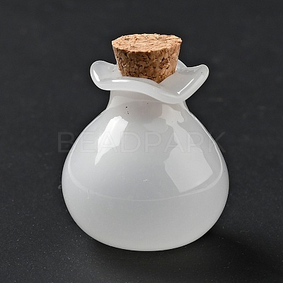 Lucky Bag Shape Glass Cork Bottles Ornament AJEW-A039-02E-1