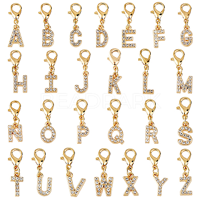 26Pcs Alloy Rhinestone Pendant Decorations HJEW-FH00326-1