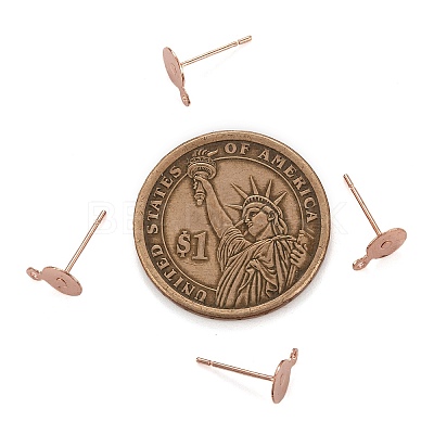 Brass Stud Earring Findings KK-K225-02A-RG-1