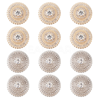 12Pcs 2 Colors 1-Hole Alloy Button DIY-FG0003-54-1